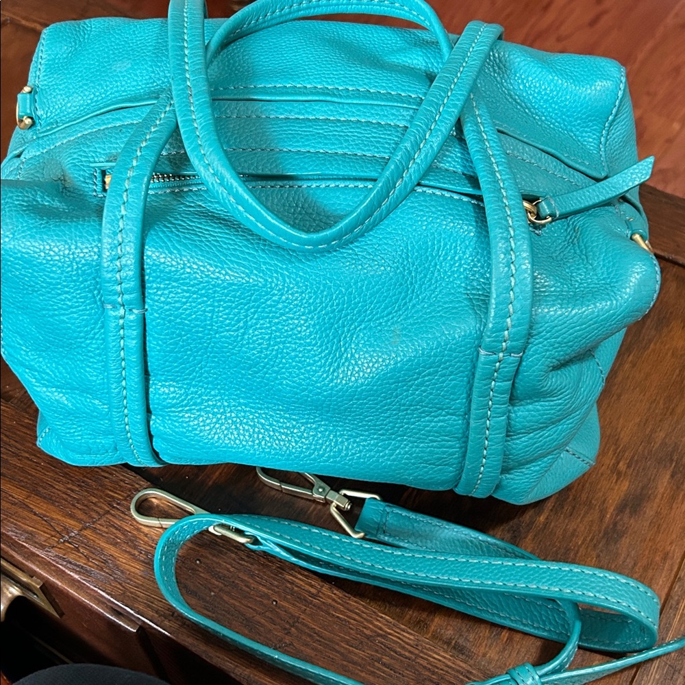 Vera Bradley Teal Satchel with Gold Accents